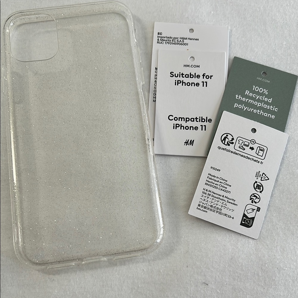 H&M Clear and Silver Phone Case Flexible TPU